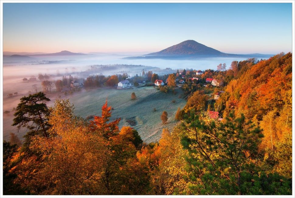 Podzimní pohled na Růžový vrch - fotografický workshop Podzimní Českosaské Švýcarsko