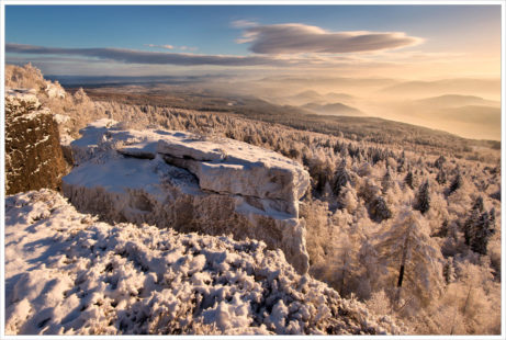 Zimní výhled od Děčínského Sněžníku - fotografický workshop Labské pískovce a Krušné hory