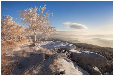 Zimní pohled se skal Děčínského Sněžníku - fotografický workshop Labské pískovce a Krušné hory