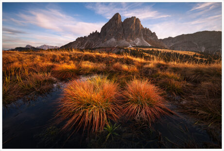 Podzimní večer v průsmyku Passo Erbe v Dolomitech - Fotografický workshop Čarovné podzimní Dolomity